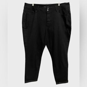 Royalty For Me Women's High Rise Ankle Skinny Jeans Size 20W Black Cuffed Hem